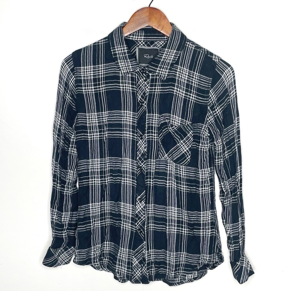 Rails Hunter Black & White Plaid Shirt Size XS